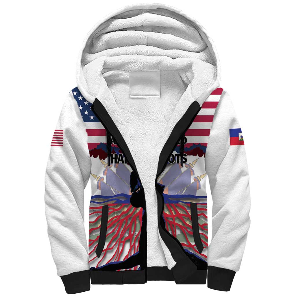 Haiti Heritage Month 2025 Sherpa Hoodie American Raised With Haitian Roots