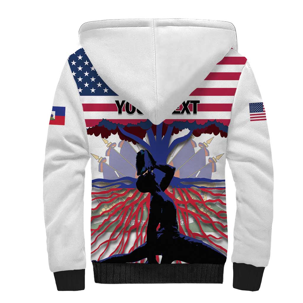 Haiti Heritage Month 2025 Sherpa Hoodie American Raised With Haitian Roots