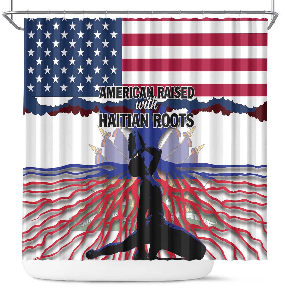 Haiti Heritage Month 2025 Shower Curtain American Raised With Haitian Roots