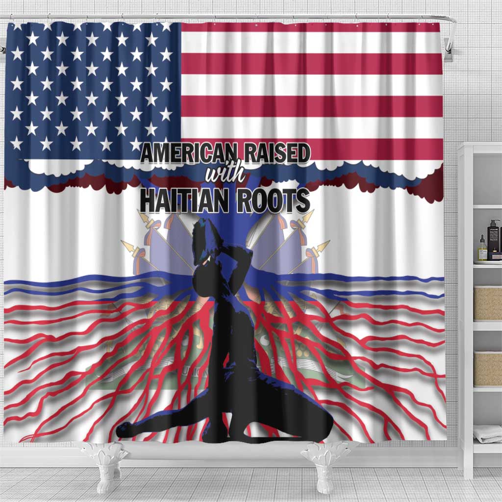 Haiti Heritage Month 2025 Shower Curtain American Raised With Haitian Roots