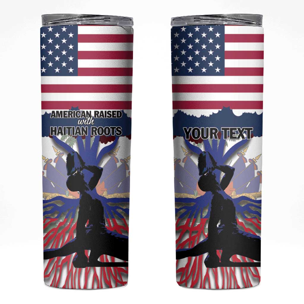 Haiti Heritage Month 2025 Skinny Tumbler American Raised With Haitian Roots