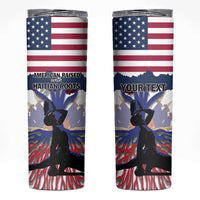 Haiti Heritage Month 2025 Skinny Tumbler American Raised With Haitian Roots