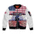 Haiti Heritage Month 2025 Sleeve Zip Bomber Jacket American Raised With Haitian Roots