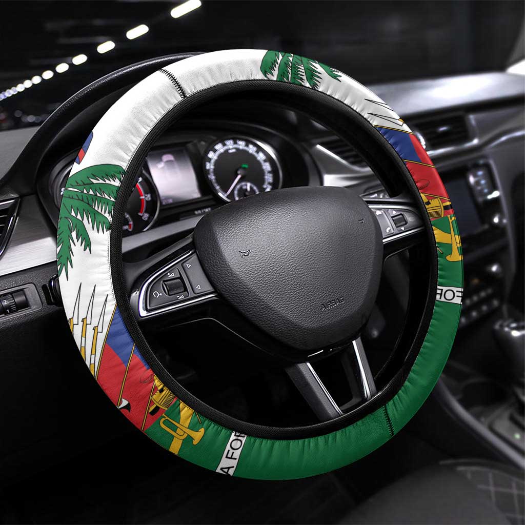 Haiti Heritage Month 2025 Steering Wheel Cover American Raised With Haitian Roots