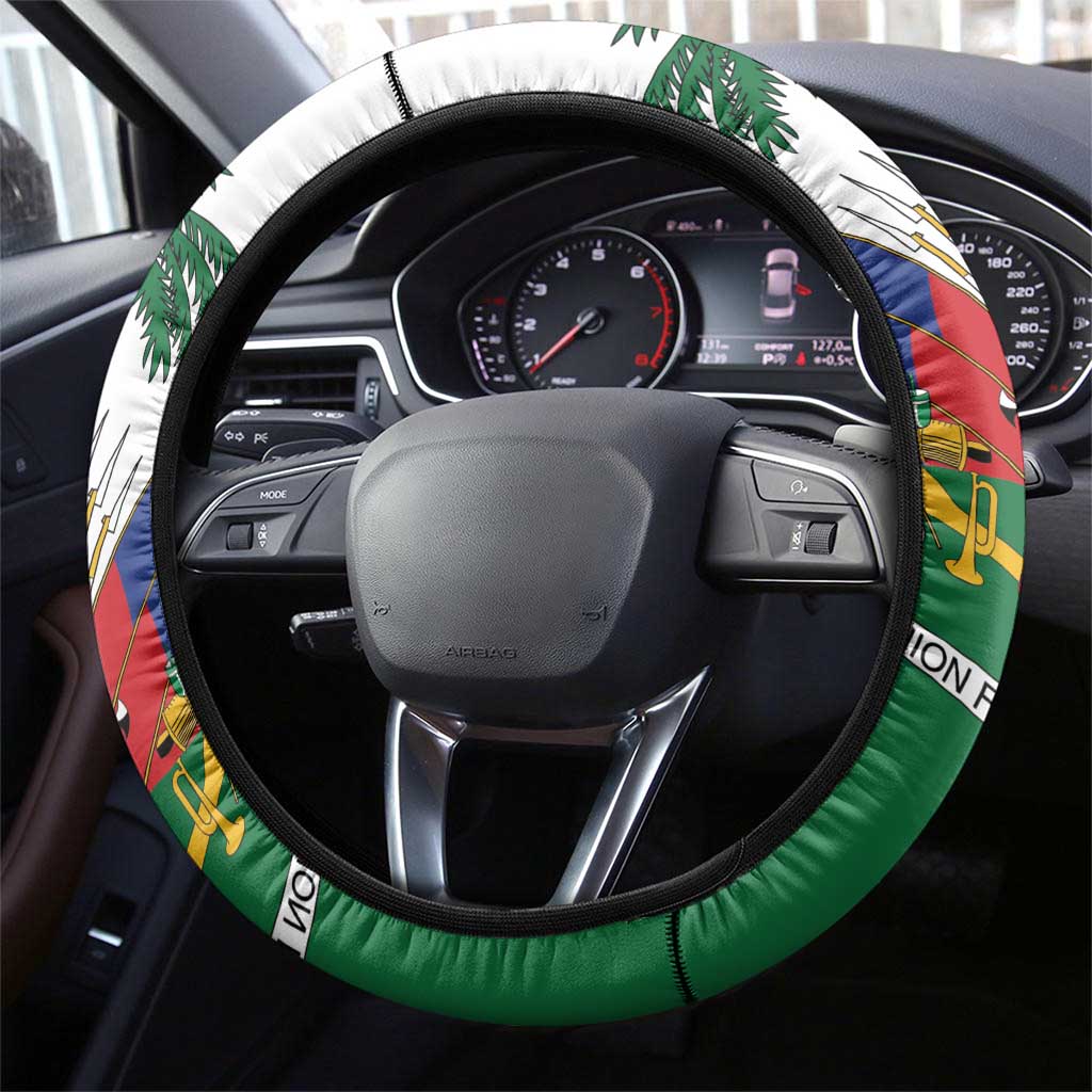 Haiti Heritage Month 2025 Steering Wheel Cover American Raised With Haitian Roots