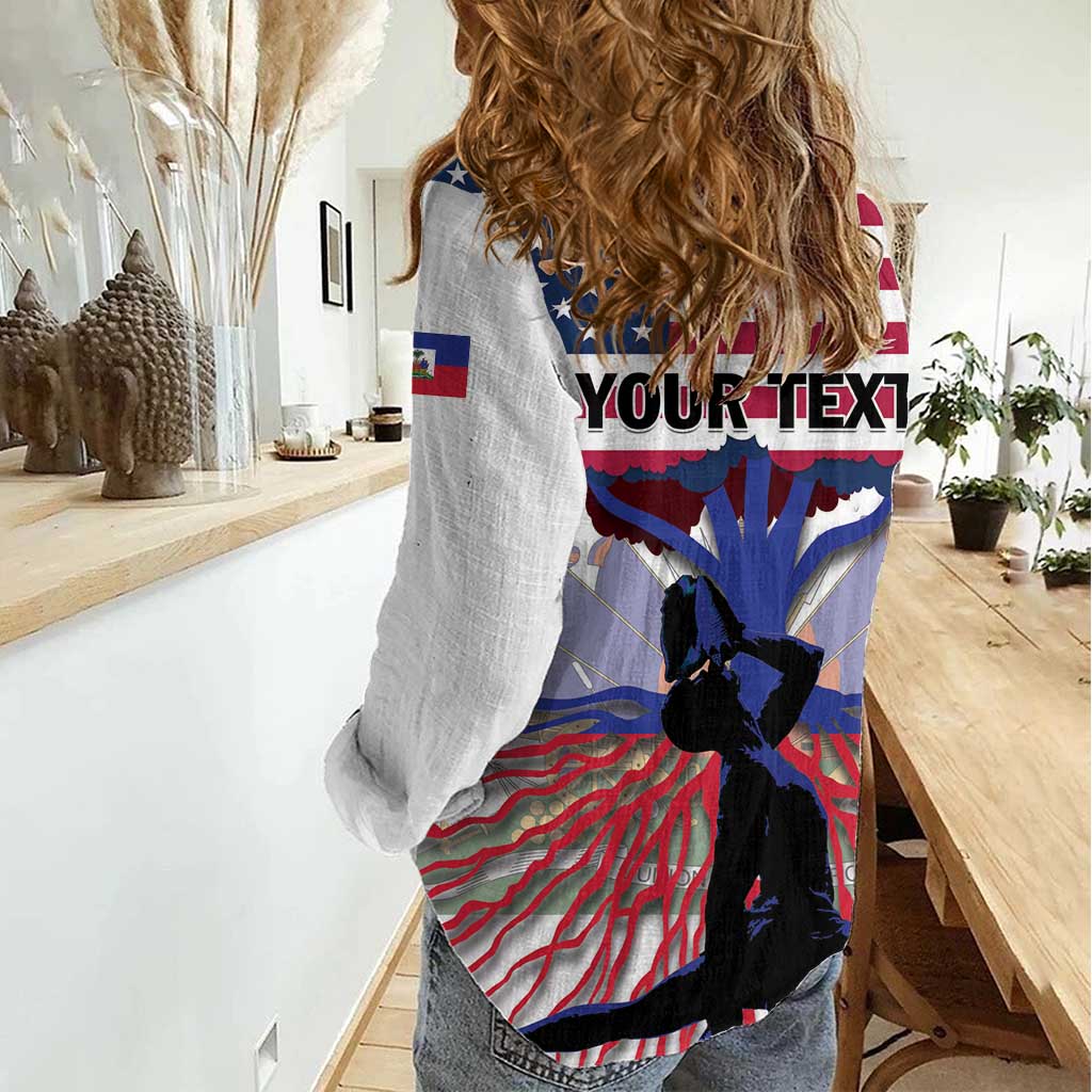 Haiti Heritage Month 2025 Women Casual Shirt American Raised With Haitian Roots