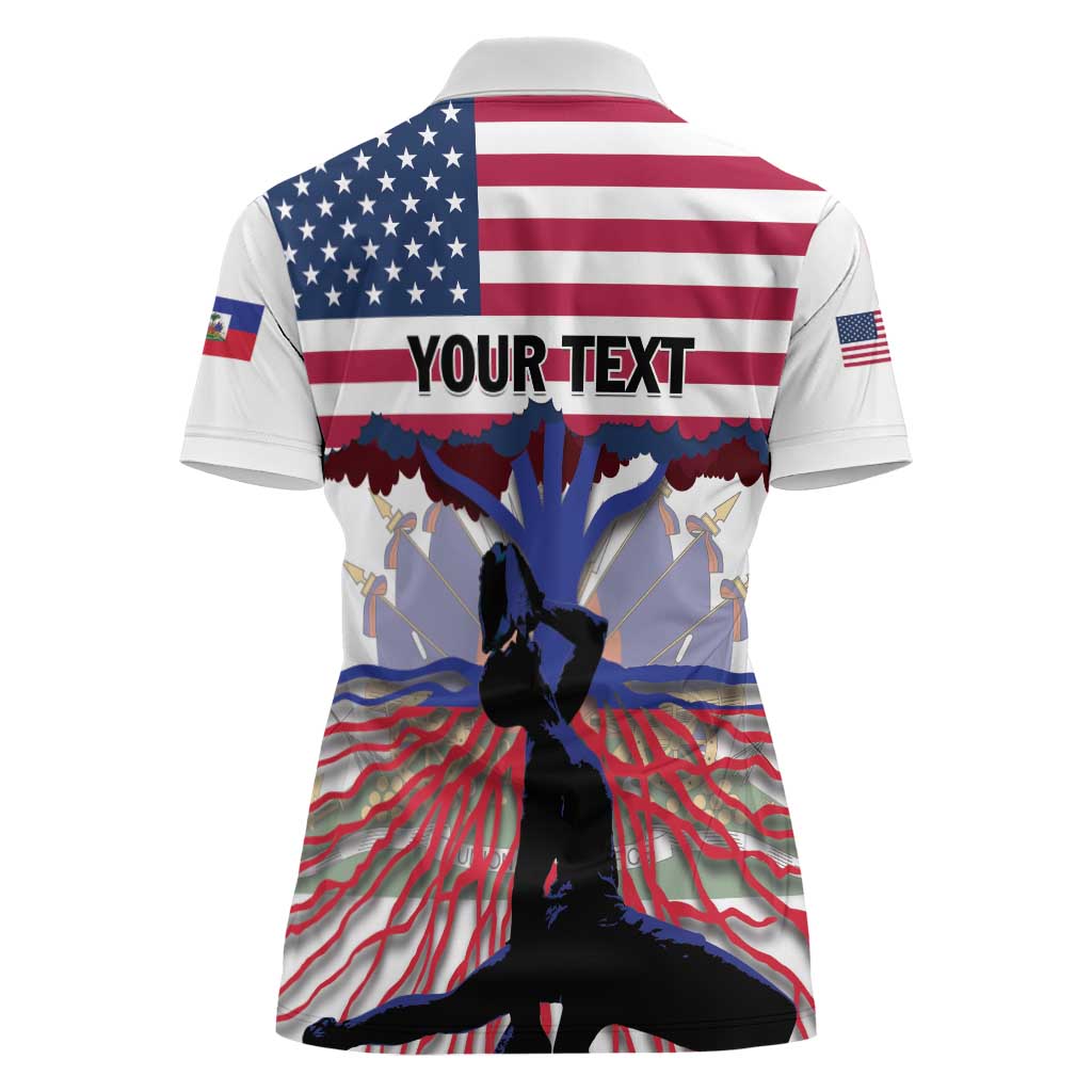 Haiti Heritage Month 2025 Women Polo Shirt American Raised With Haitian Roots