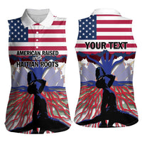 Haiti Heritage Month 2025 Women Sleeveless Polo Shirt American Raised With Haitian Roots