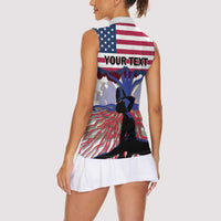 Haiti Heritage Month 2025 Women Sleeveless Polo Shirt American Raised With Haitian Roots