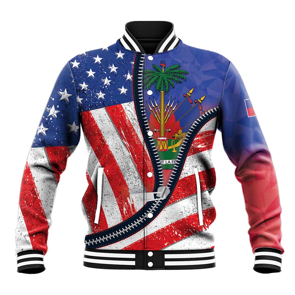 Haitian Americans Zipper Stylized Baseball Jacket Haiti Heritage Month 2025