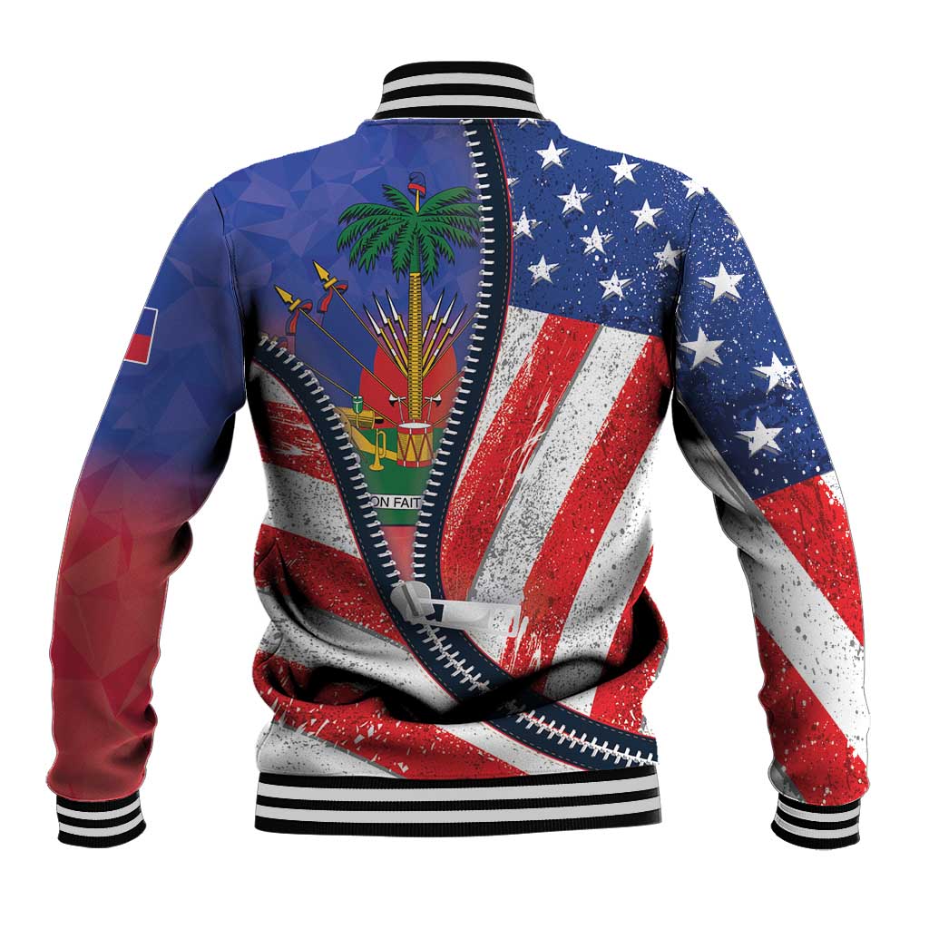 Haitian Americans Zipper Stylized Baseball Jacket Haiti Heritage Month 2025