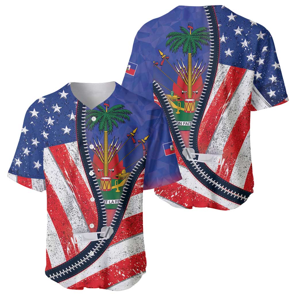 Haitian Americans Zipper Stylized Baseball Jersey Haiti Heritage Month 2025