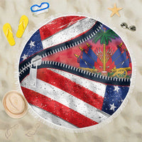 Haitian Americans Zipper Stylized Beach Blanket Haiti Heritage Month 2025