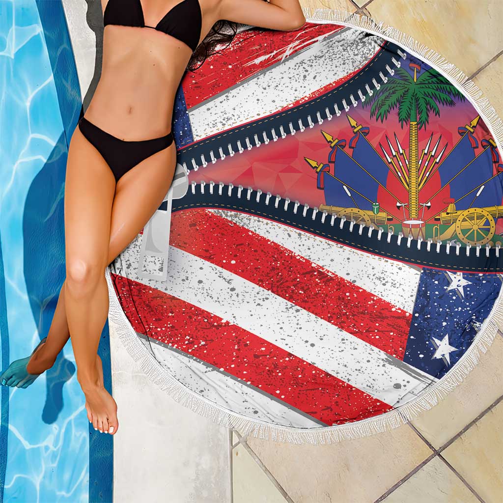 Haitian Americans Zipper Stylized Beach Blanket Haiti Heritage Month 2025