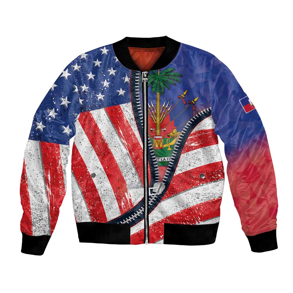 Haitian Americans Zipper Stylized Bomber Jacket Haiti Heritage Month 2025