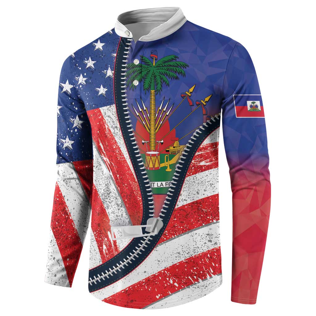 Haitian Americans Zipper Stylized Button Sweatshirt Haiti Heritage Month 2025