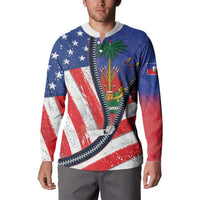 Haitian Americans Zipper Stylized Button Sweatshirt Haiti Heritage Month 2025