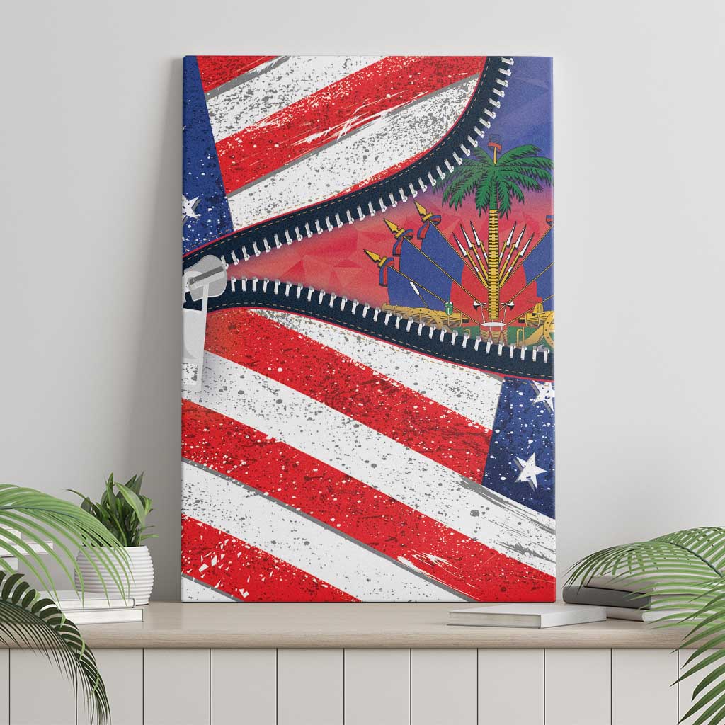 Haitian Americans Zipper Stylized Canvas Wall Art Haiti Heritage Month 2025