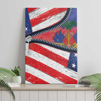 Haitian Americans Zipper Stylized Canvas Wall Art Haiti Heritage Month 2025