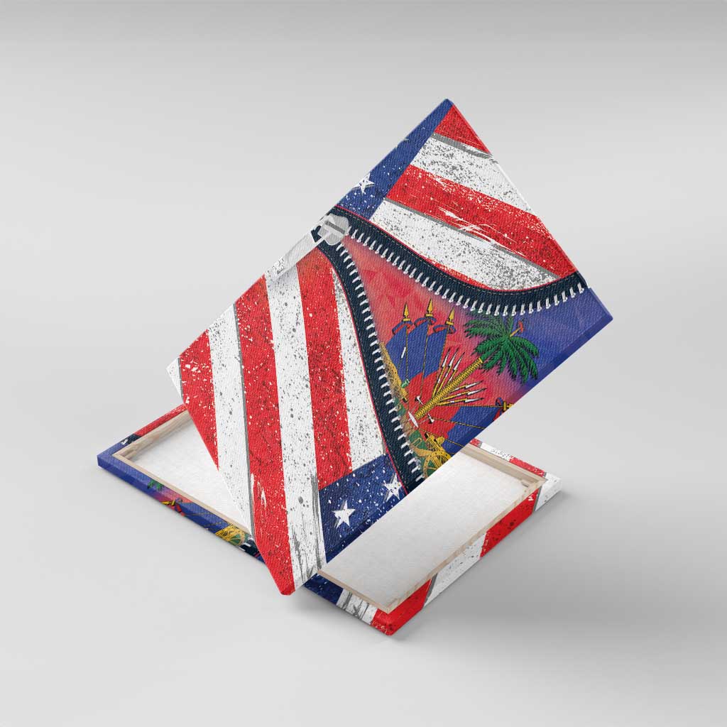 Haitian Americans Zipper Stylized Canvas Wall Art Haiti Heritage Month 2025