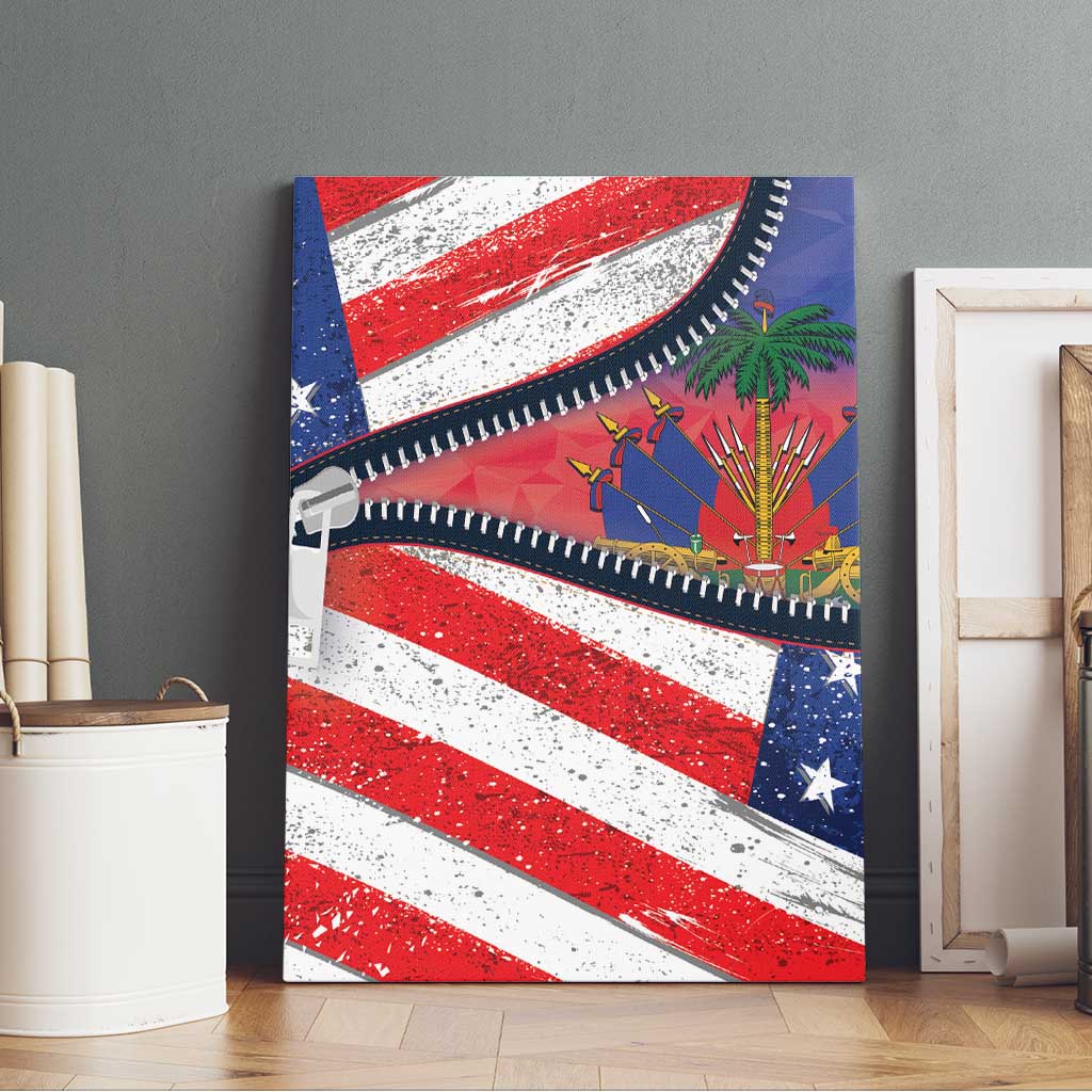 Haitian Americans Zipper Stylized Canvas Wall Art Haiti Heritage Month 2025