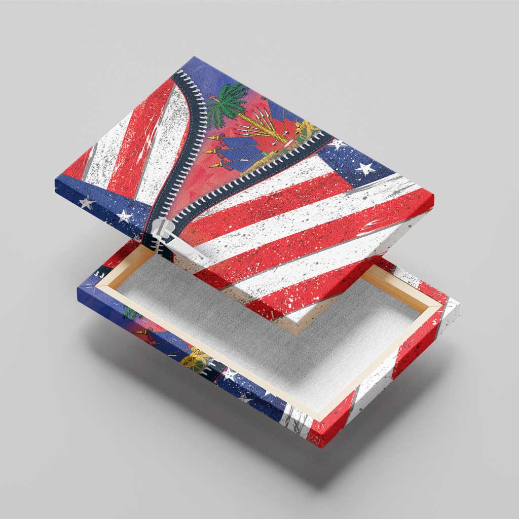 Haitian Americans Zipper Stylized Canvas Wall Art Haiti Heritage Month 2025