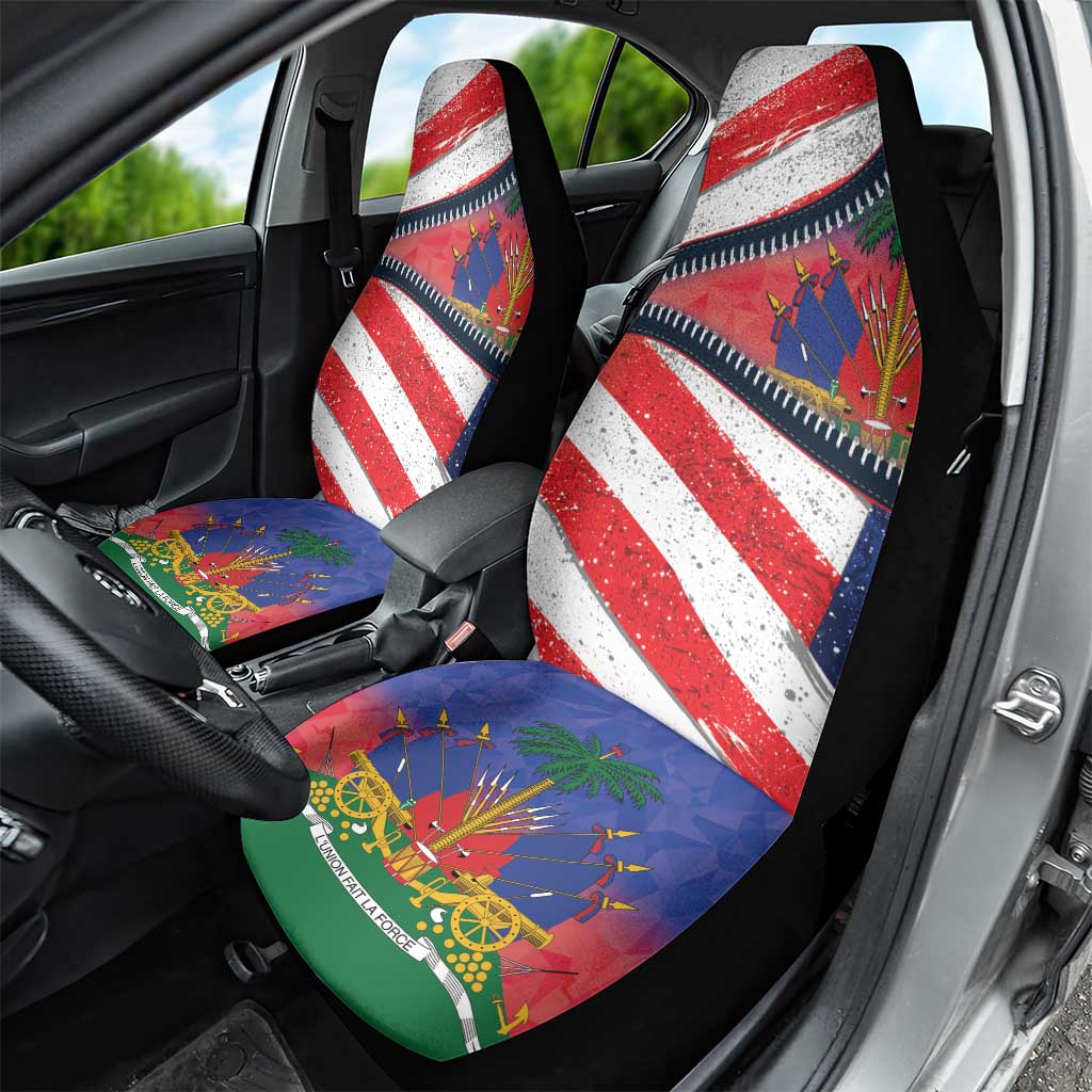 Haitian Americans Zipper Stylized Car Seat Cover Haiti Heritage Month 2025