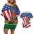 Haitian Americans Zipper Stylized Couples Matching Off Shoulder Short Dress and Hawaiian Shirt Haiti Heritage Month 2025