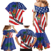 Haitian Americans Zipper Stylized Family Matching Mermaid Dress and Hawaiian Shirt Haiti Heritage Month 2025