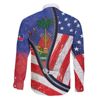 Haitian Americans Zipper Stylized Family Matching Off The Shoulder Long Sleeve Dress and Hawaiian Shirt Haiti Heritage Month 2025