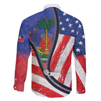 Haitian Americans Zipper Stylized Family Matching Off Shoulder Maxi Dress and Hawaiian Shirt Haiti Heritage Month 2025