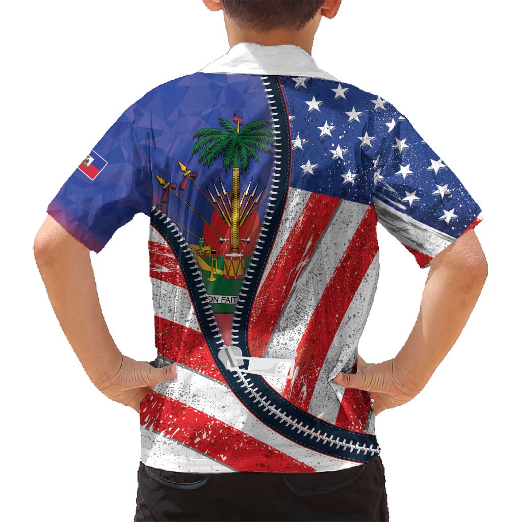Haitian Americans Zipper Stylized Family Matching Puletasi and Hawaiian Shirt Haiti Heritage Month 2025