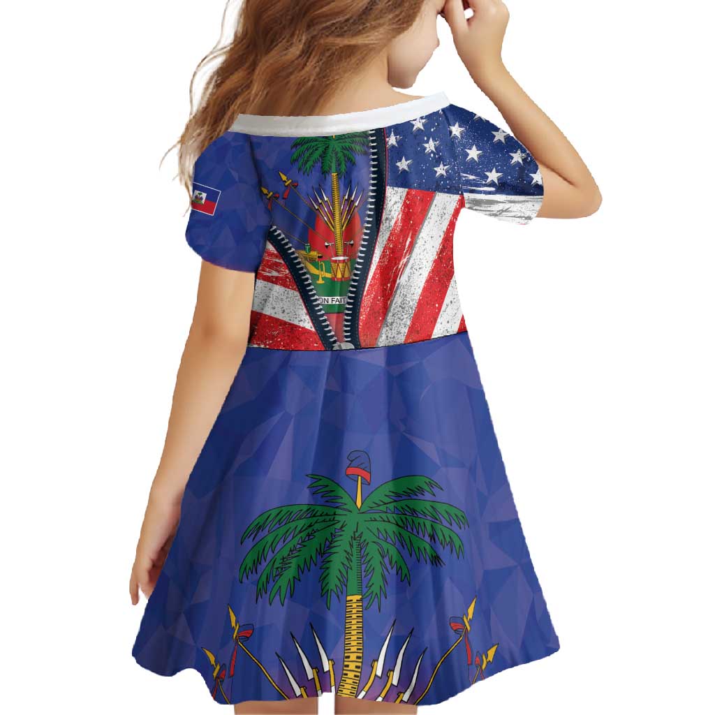 Haitian Americans Zipper Stylized Family Matching Short Sleeve Bodycon Dress and Hawaiian Shirt Haiti Heritage Month 2025