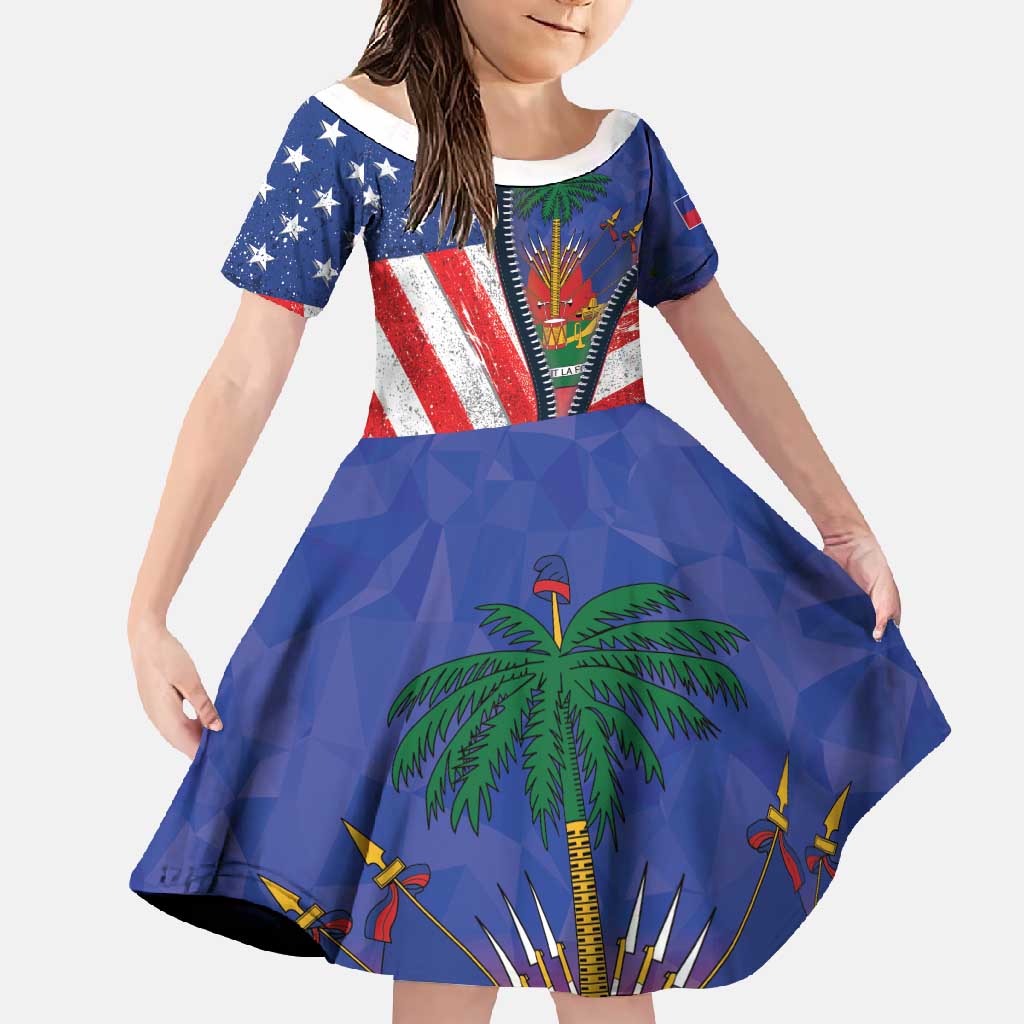 Haitian Americans Zipper Stylized Family Matching Tank Maxi Dress and Hawaiian Shirt Haiti Heritage Month 2025