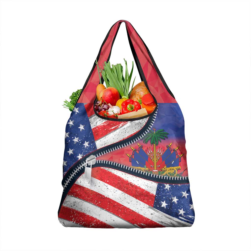 Haitian Americans Zipper Stylized Grocery Bag Haiti Heritage Month 2025