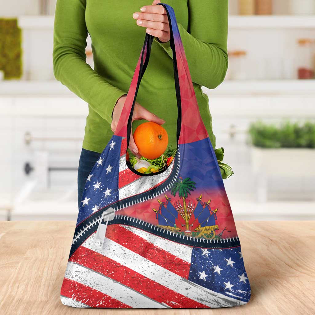 Haitian Americans Zipper Stylized Grocery Bag Haiti Heritage Month 2025