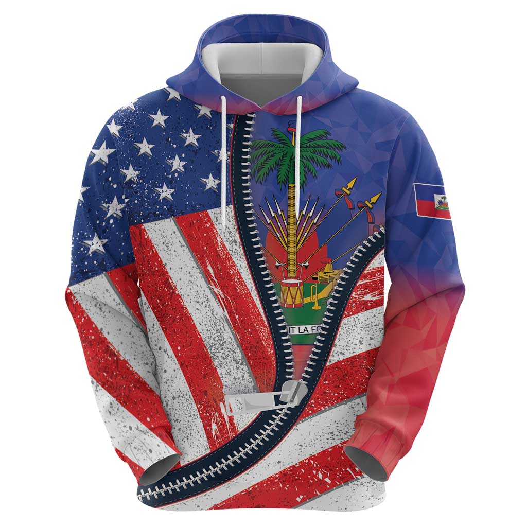 Haitian Americans Zipper Stylized Hoodie Haiti Heritage Month 2025