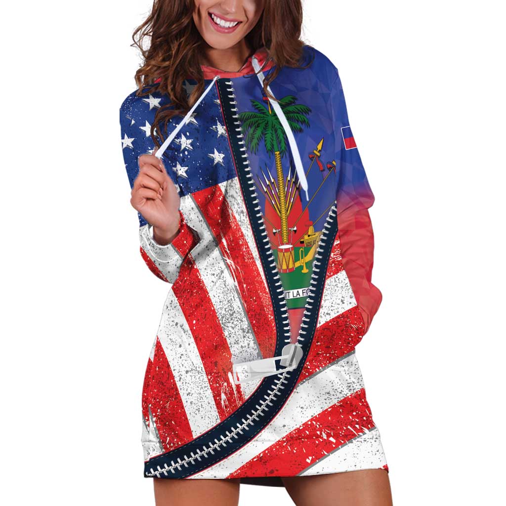 Haitian Americans Zipper Stylized Hoodie Dress Haiti Heritage Month 2025