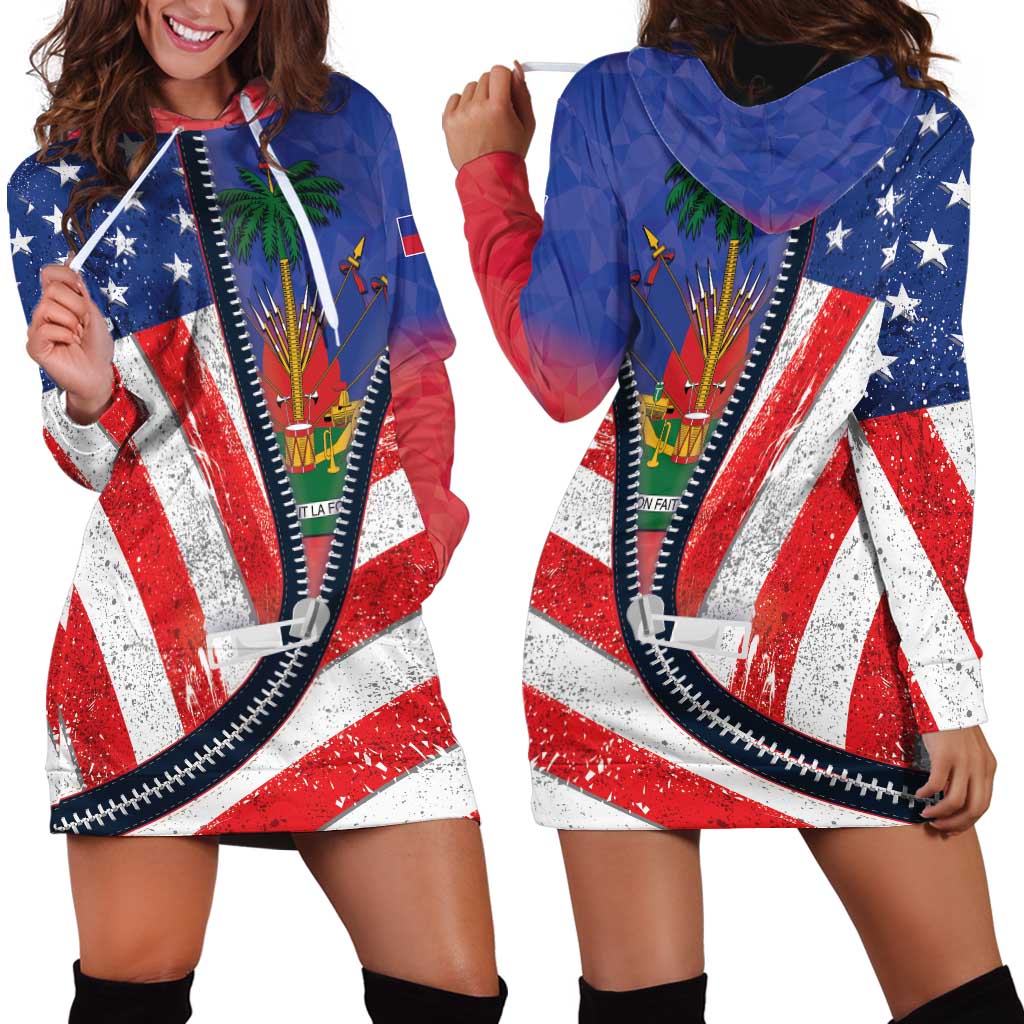 Haitian Americans Zipper Stylized Hoodie Dress Haiti Heritage Month 2025
