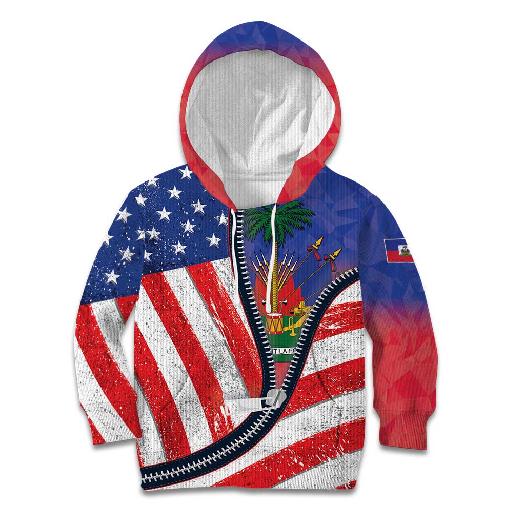 Haitian Americans Zipper Stylized Kid Hoodie Haiti Heritage Month 2025
