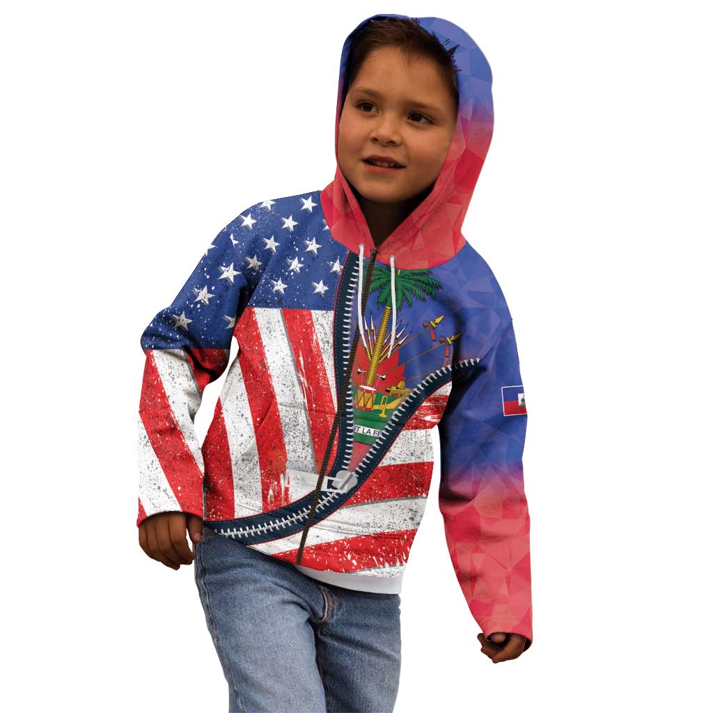 Haitian Americans Zipper Stylized Kid Hoodie Haiti Heritage Month 2025