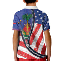 Haitian Americans Zipper Stylized Kid Polo Shirt Haiti Heritage Month 2025