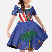 Haitian Americans Zipper Stylized Kid Short Sleeve Dress Haiti Heritage Month 2025