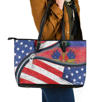 Haitian Americans Zipper Stylized Leather Tote Bag Haiti Heritage Month 2025
