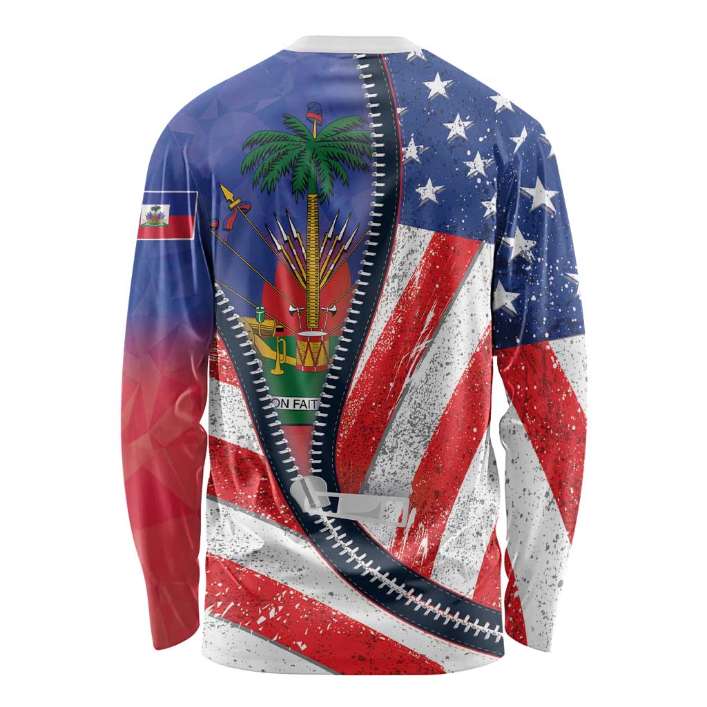 Haitian Americans Zipper Stylized Long Sleeve Shirt Haiti Heritage Month 2025
