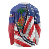 Haitian Americans Zipper Stylized Long Sleeve Shirt Haiti Heritage Month 2025