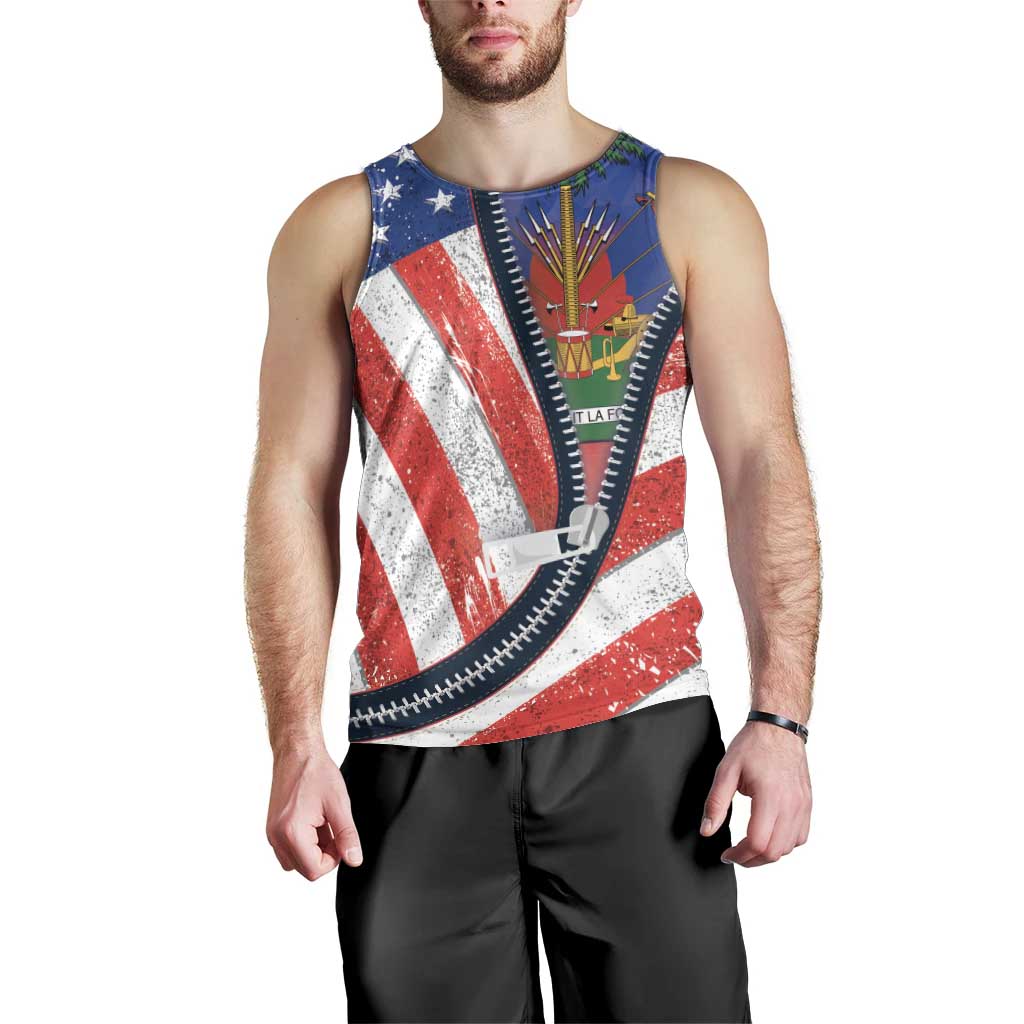 Haitian Americans Zipper Stylized Men Tank Top Haiti Heritage Month 2025
