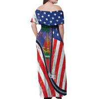 Haitian Americans Zipper Stylized Off Shoulder Maxi Dress Haiti Heritage Month 2025