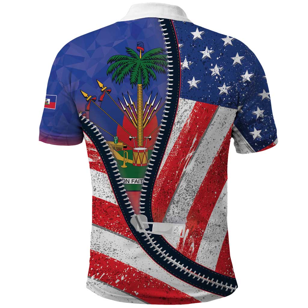 Haitian Americans Zipper Stylized Polo Shirt Haiti Heritage Month 2025