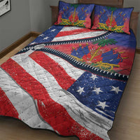 Haitian Americans Zipper Stylized Quilt Bed Set Haiti Heritage Month 2025